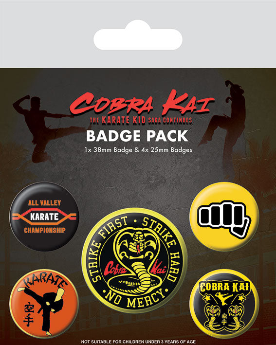 Cobra Kai Badge Pack 5pk Merch Church Merthyr