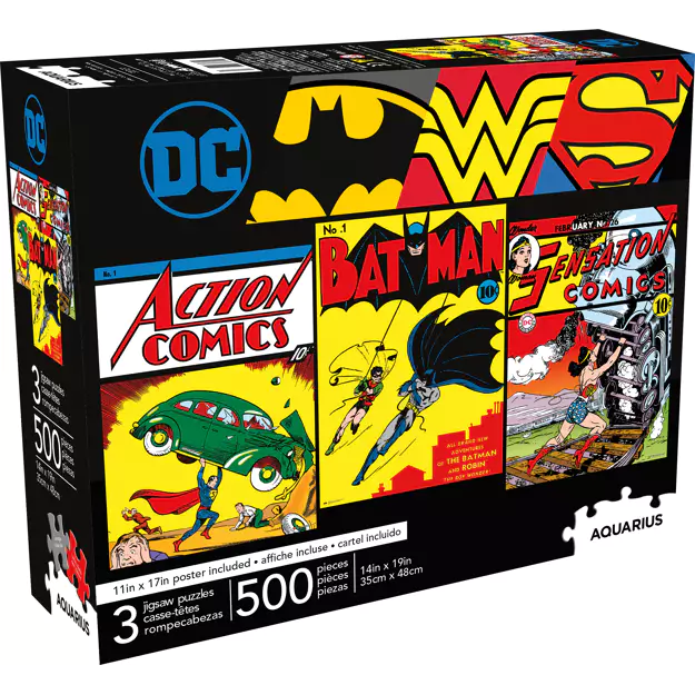 DC Comics Set Of 3 Puzzles (500pc) Merch Church Merthyr