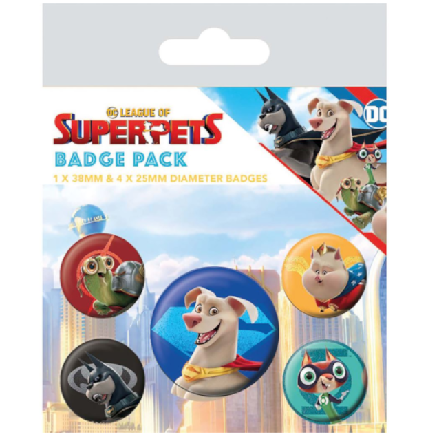 DC League Of Super Pets Badge Pack (5pk) Merch Church Merthyr