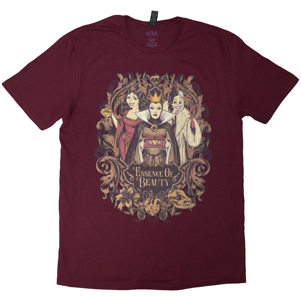 Disney Unisex T-Shirt: Essence Of Beauty (Maroon Red)