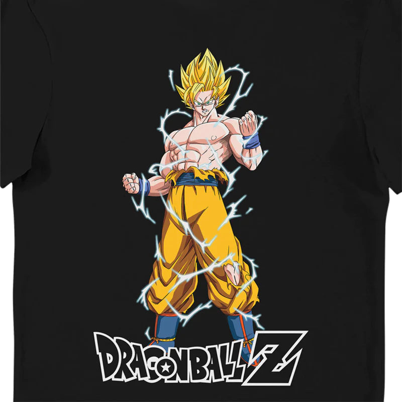 Dragon Ball Z - Goku Lightning Glow In The Dark Tee Merch Church Merthyr