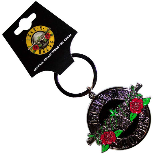 Guns N Roses Silver Logo Metal Keyring