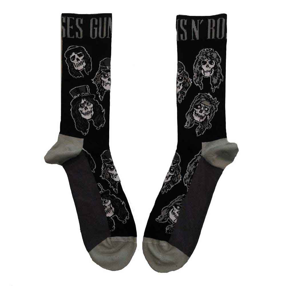 Guns N Roses - Skulls Band (B&W) Socks