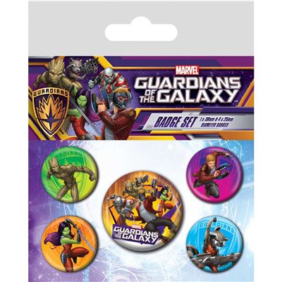 Guardians Of The Galaxy Badge Pack (5pk) Merch Church Merthyr