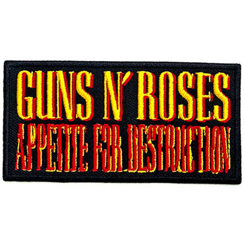 Guns N Roses - Appetite For Destruction Wording Patch Merch Church Merthyr
