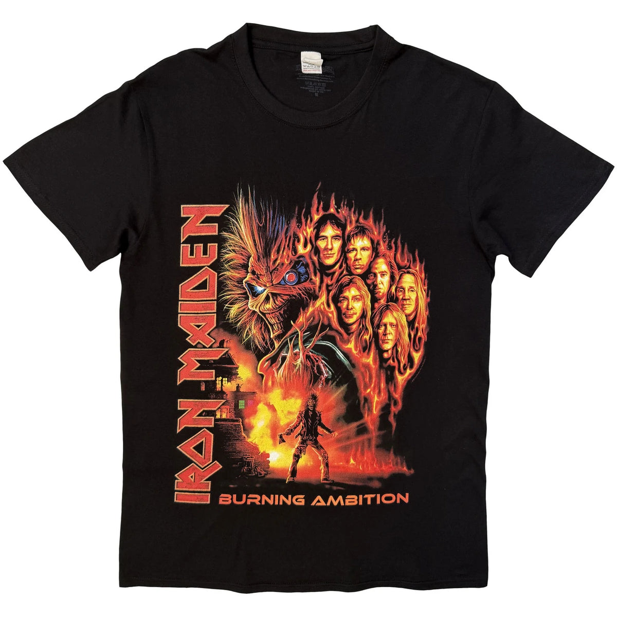 Iron Maiden Unisex T-Shirt: Burning Ambition (Black)
