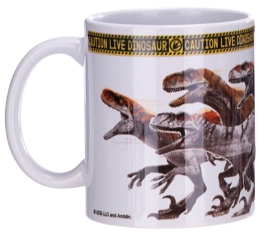 Jurassic Park - Caution Tape Mug Merch Church Merthyr