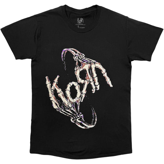 Korn Unisex T-Shirt: Skeleton Hands (Black)