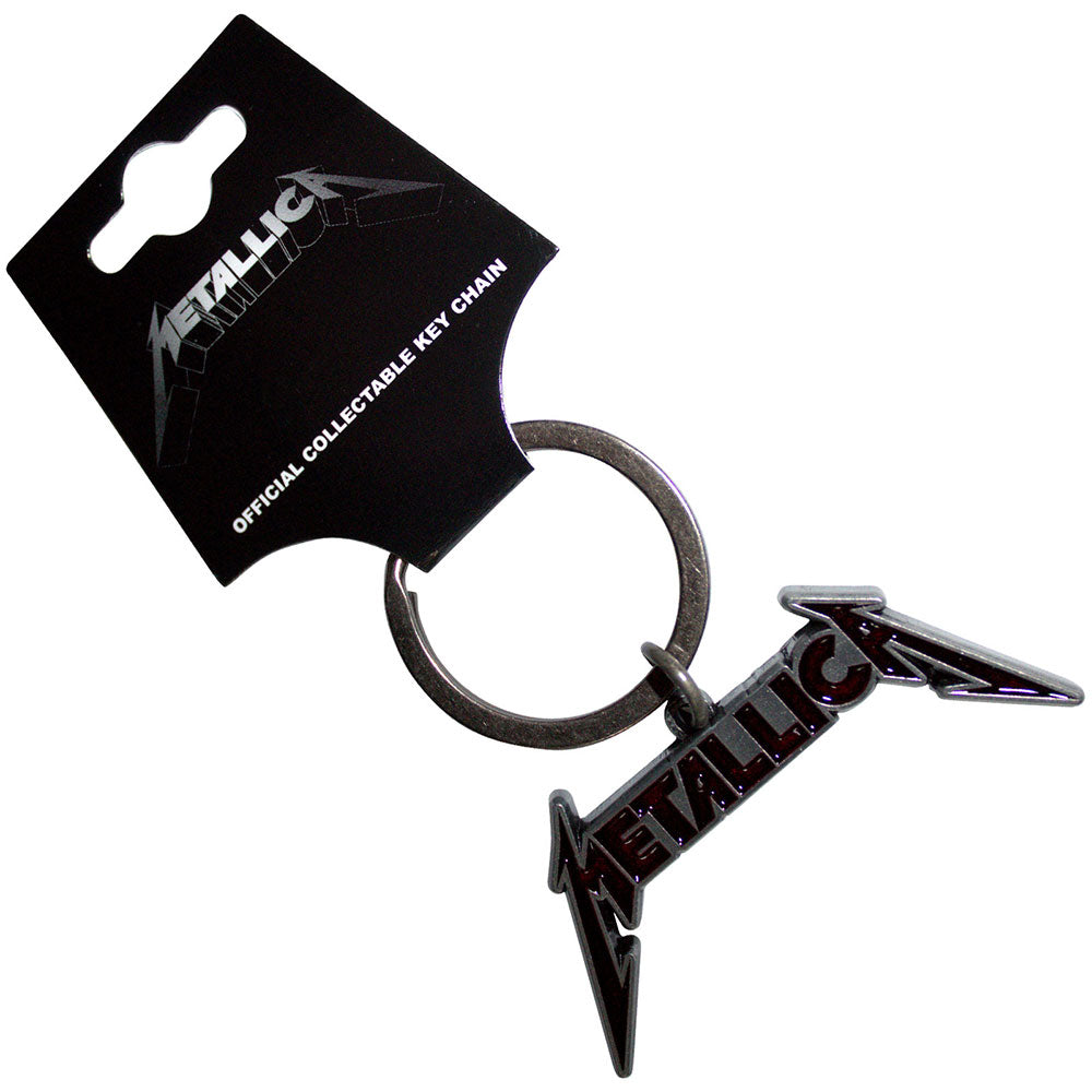 Metallica Metal Keyring Deep Red logo