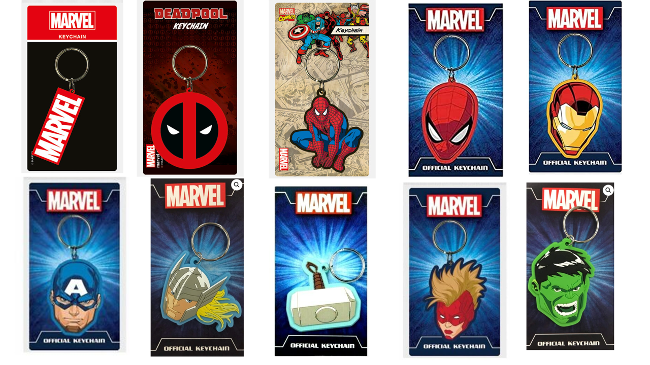 Marvel Rubber Keyrings Merch Church Merthyr