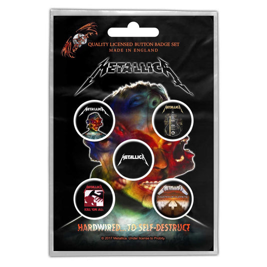 Metallica - Hardwired Badge Pack (5 pack) Merch Church Merthyr