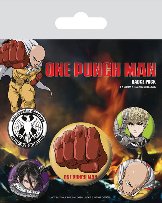 One Punch Man Badge Pack Merch Church Merthyr