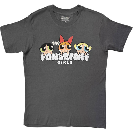 Power Puff Girls Unisex T-Shirt: Bubble Text (Charcoal Grey)