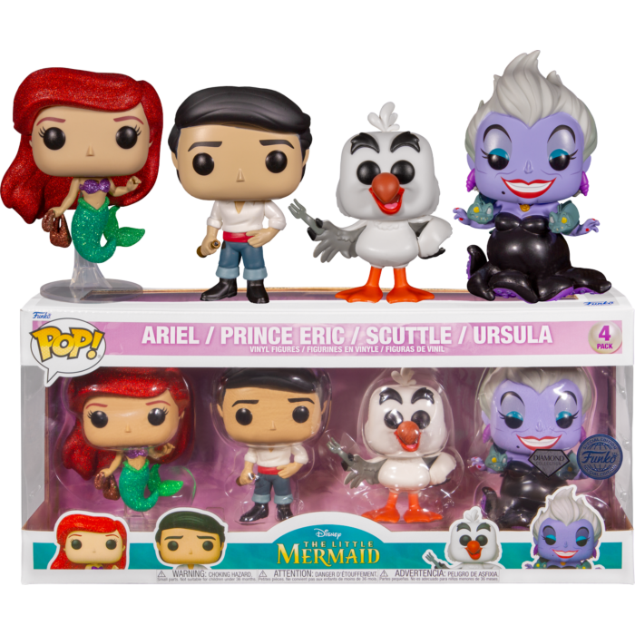 Pop Disney - Little Mermaid - Ariel / Eric / Scuttle / Ursula - 4pk Merch Church Merthyr