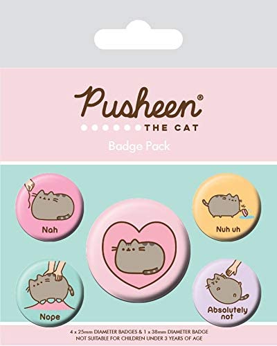 Pusheen badge pack (5pk) - Nope Merch Church Merthyr