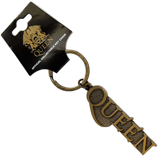 Queen Gold Logo Metal Keyring