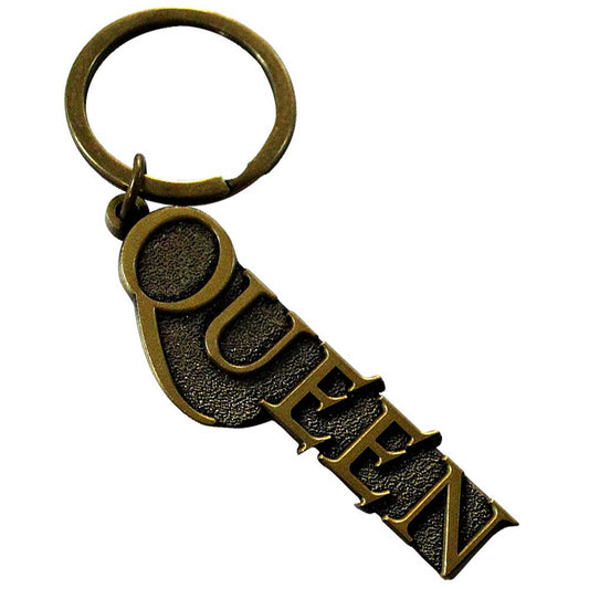 Queen Gold Logo Metal Keyring