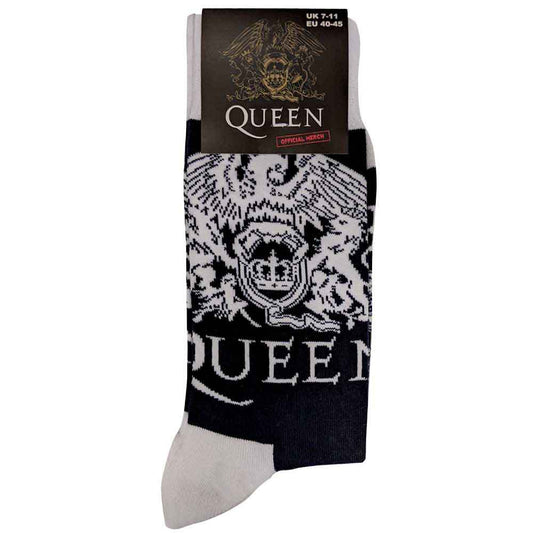 Queen Crest Navy and White Socks