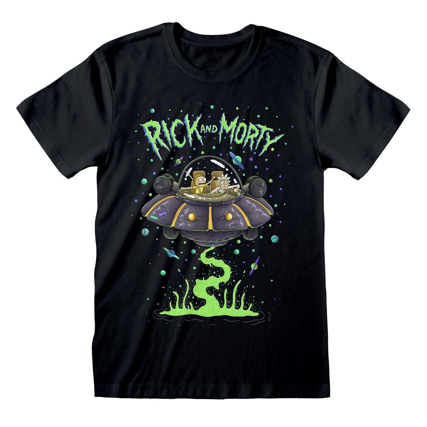 Rick and Morty - Spaceship Tee Merch Church Merthyr