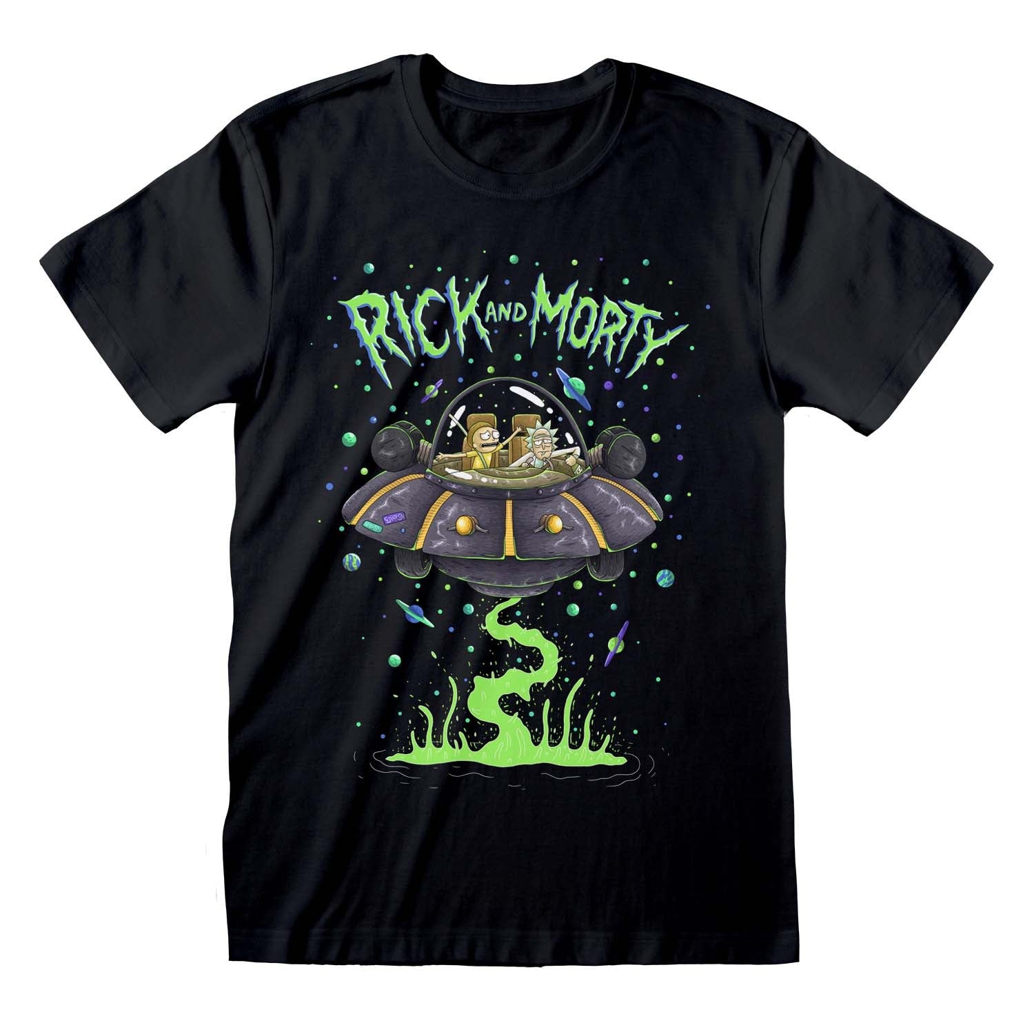 Rick and Morty - Spaceship Tee Merch Church Merthyr