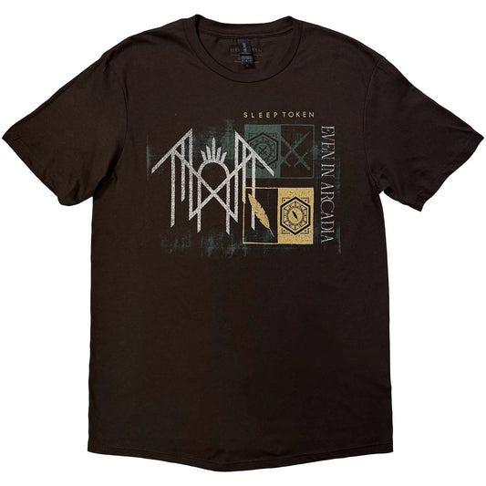 Sleep Token Unisex T-Shirt: Even In Arcadia Symbols (Brown)
