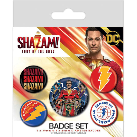 Shazam! Badge Pack Merch Church Merthyr
