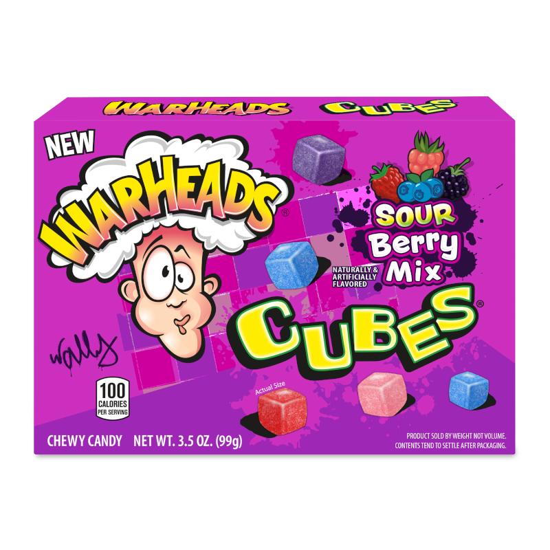 Warheads Cubes - Sour Berry Mix Theatre Box (99g)